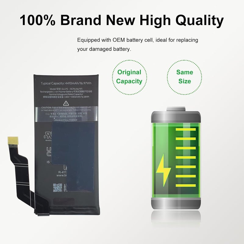 MAXSHARKS New Upgraded Battery for Pixel 6A, GLU7G Replacement Battery Compatible with Pixel 6A, with Repair Tools & Instruction - Image 3